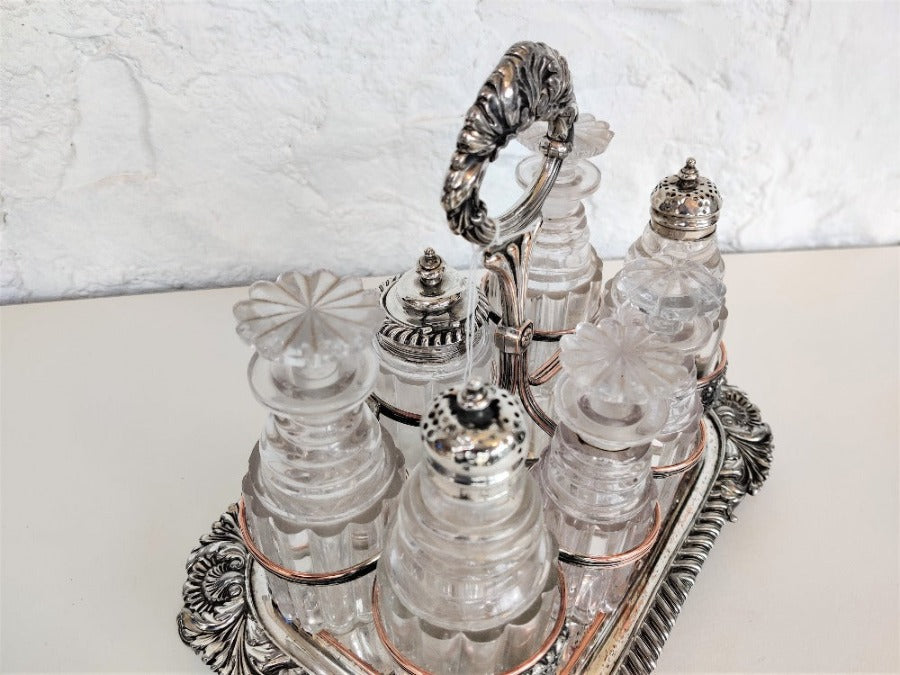 Silver & Cut Glass Cruet Set