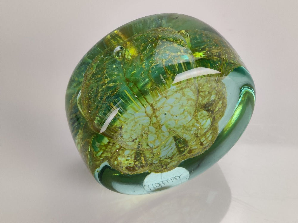 vintage glass paper weight