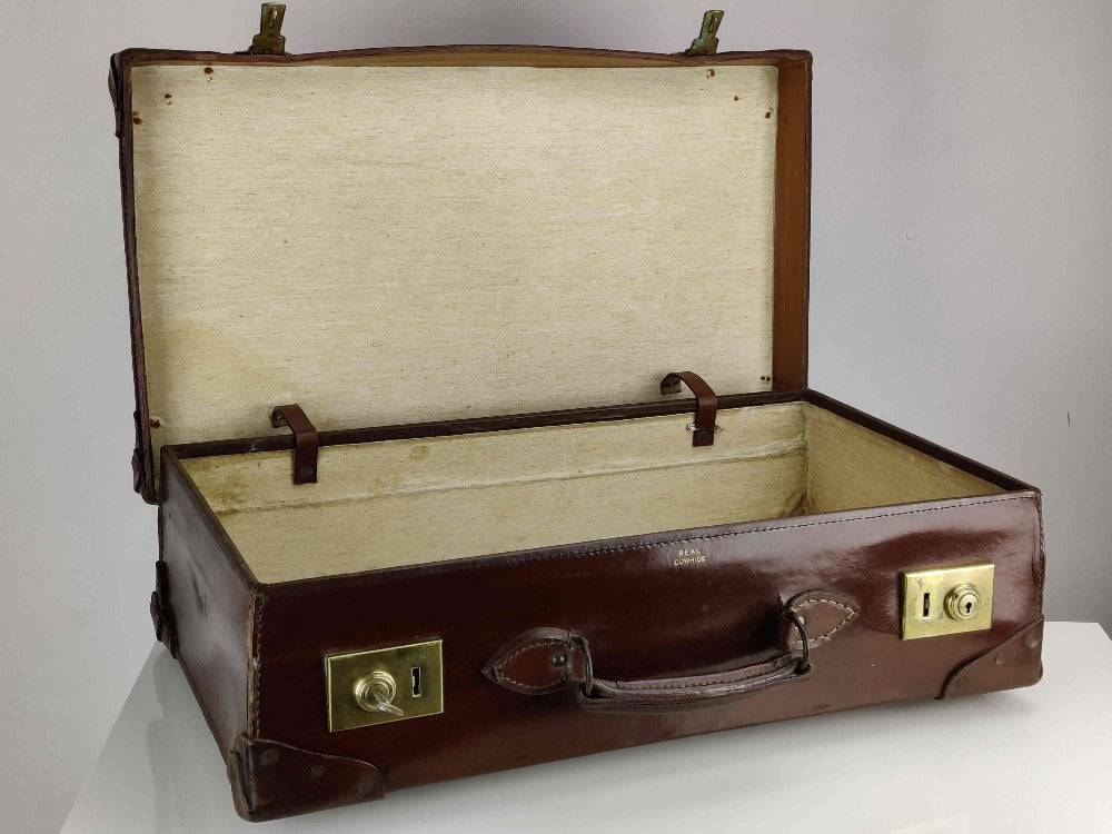Large Leather Vintage Suitcase