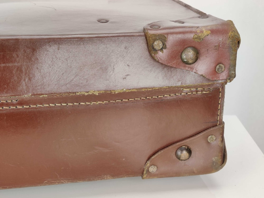 Large Leather Vintage Suitcase