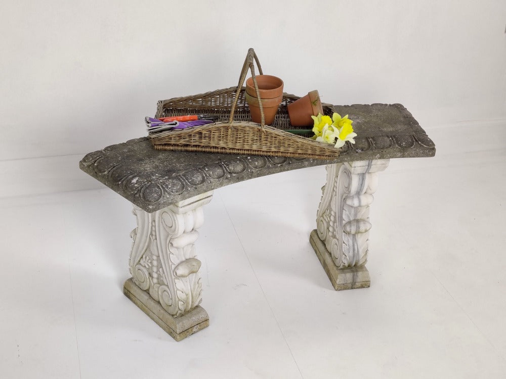 Vintage marble garden bench