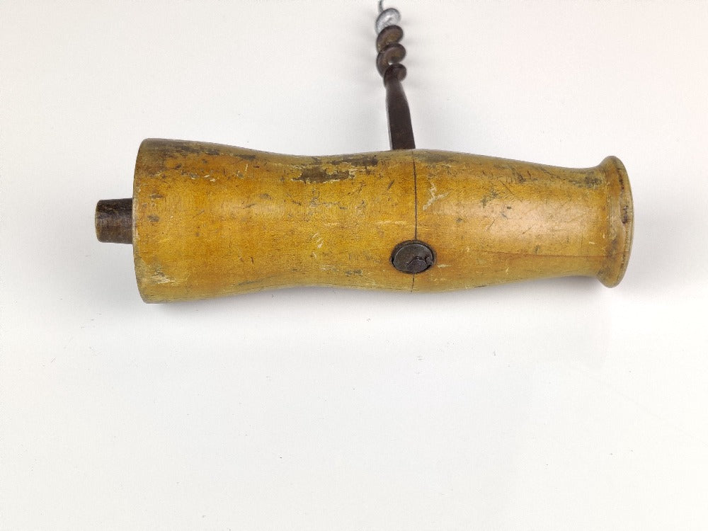 Wooden handled corkscrew