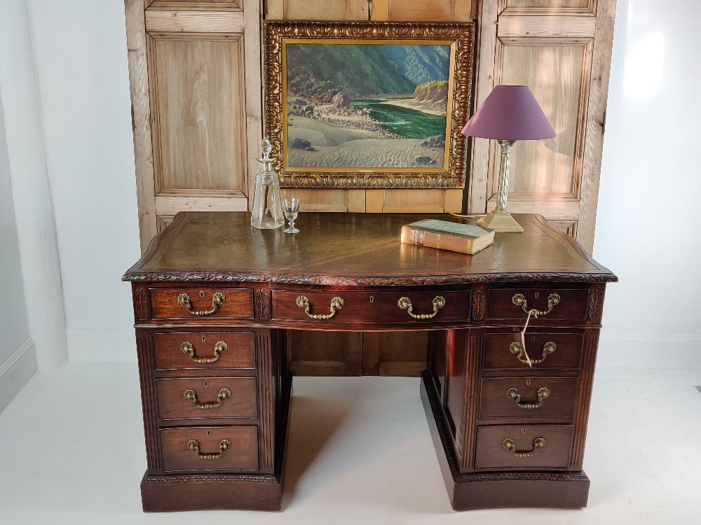 Chippendale pedestal desk