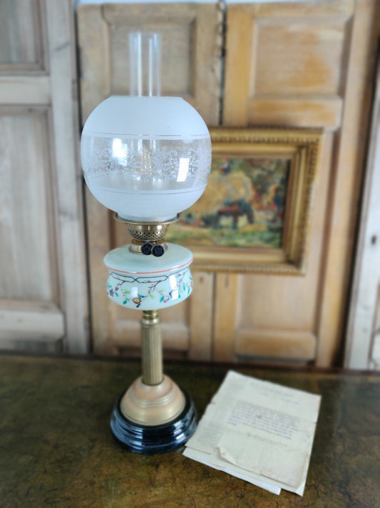 hand painted oil lamp