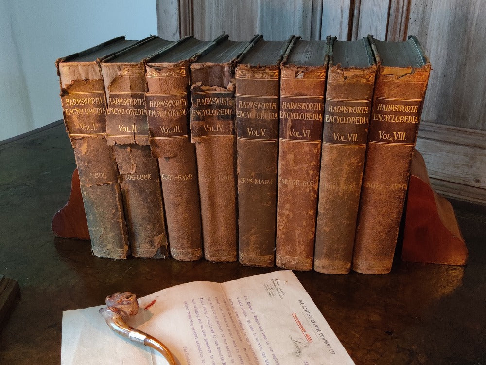 eight Harmsworth Encyclopaedias