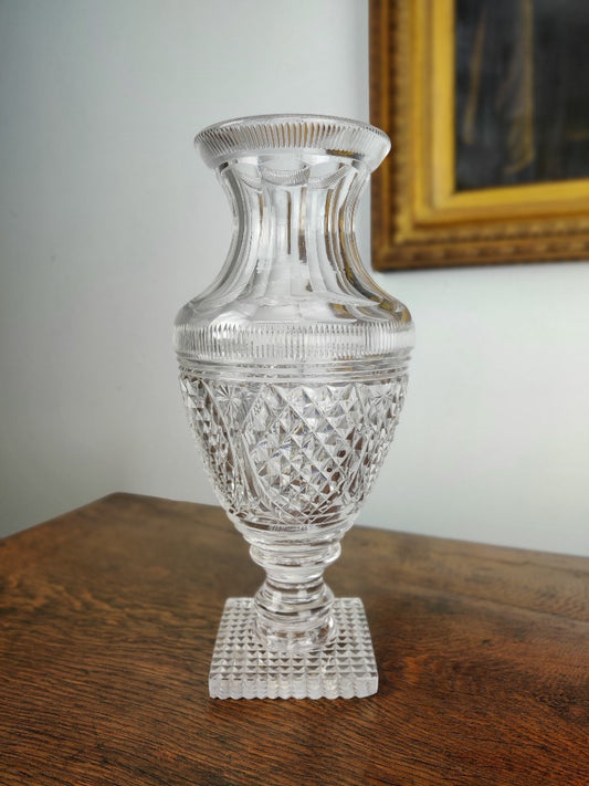 vintage cut glass vase