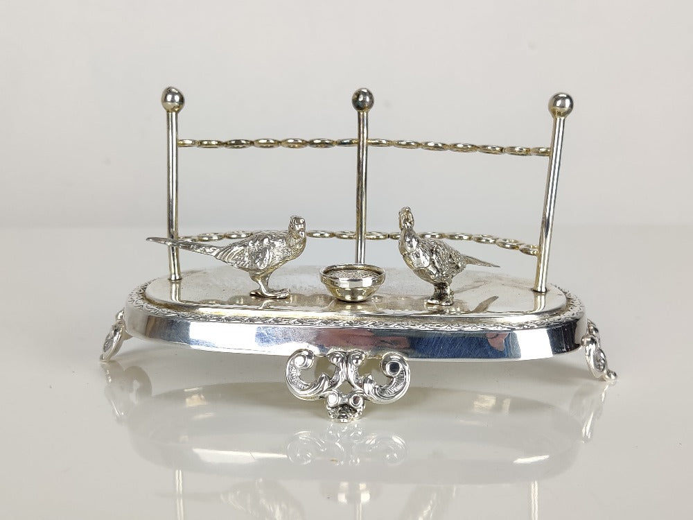 silver plate toothpick holder