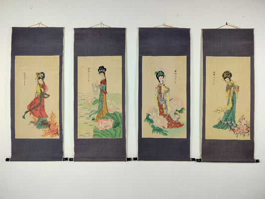The four beauties silk scrolls