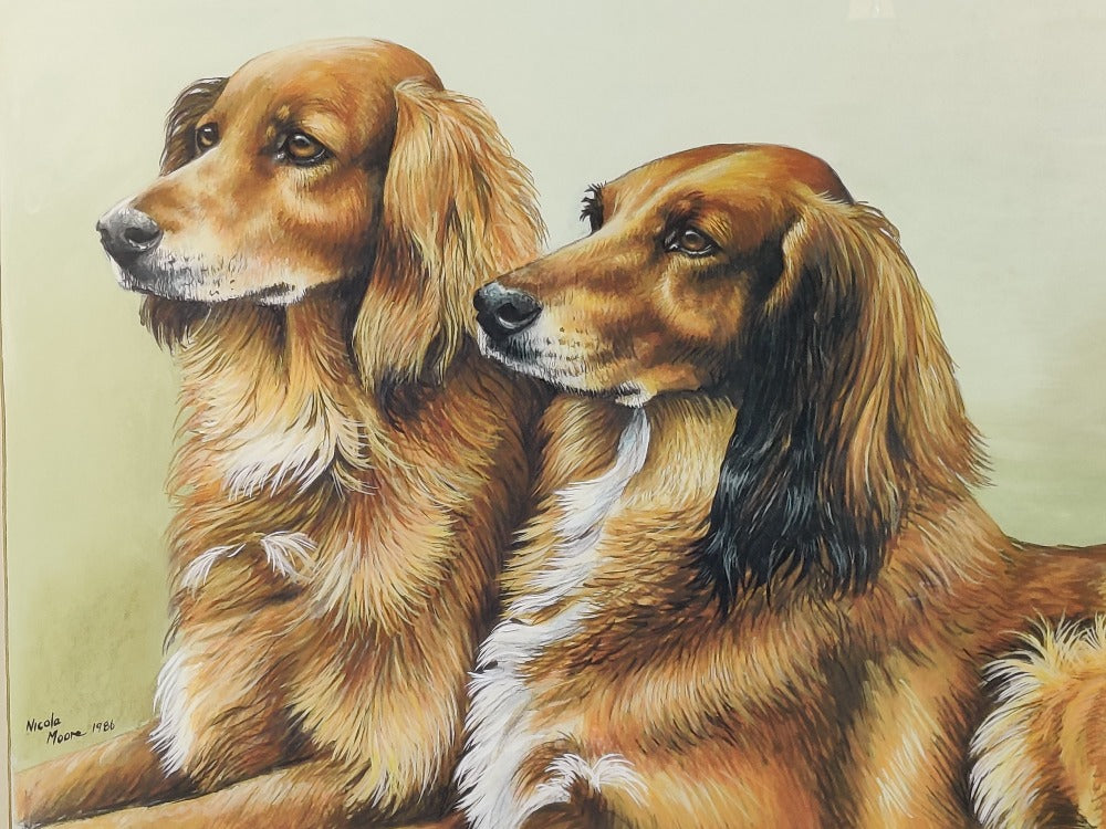 Large Painting of Dachshunds