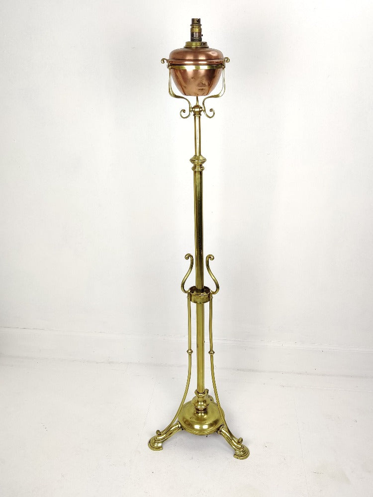 Copper & Brass Rise & Fall Lamp Base – Bespoke Vintage UK