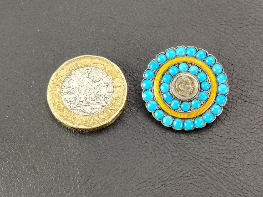 Antique turquoise brooch