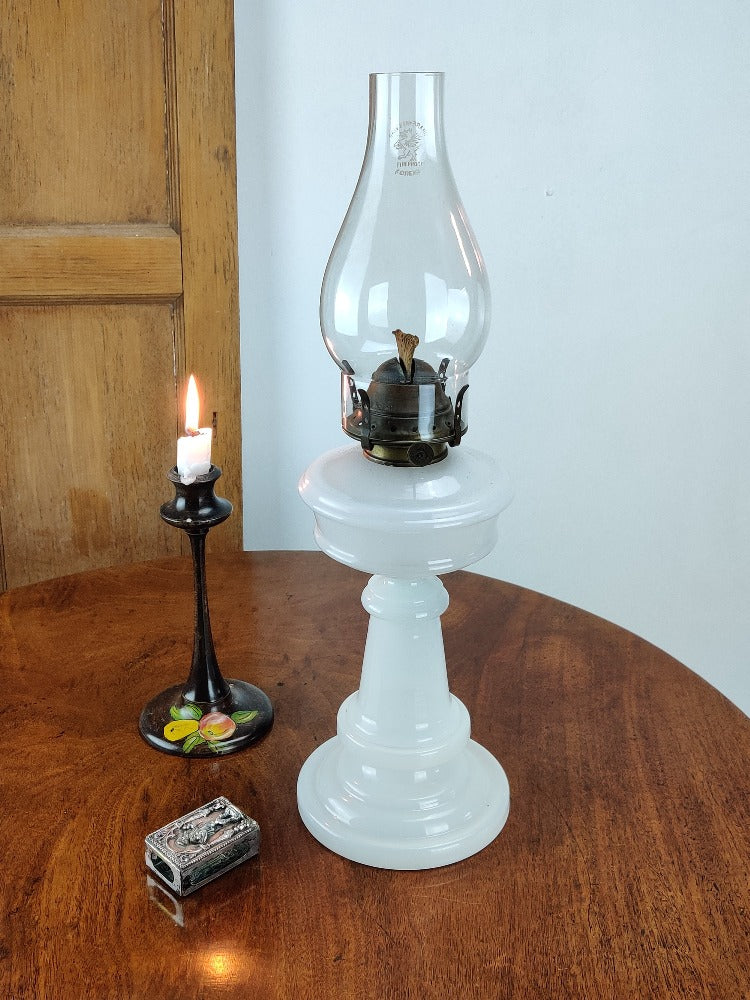 Milk glass on sale kerosene lamp