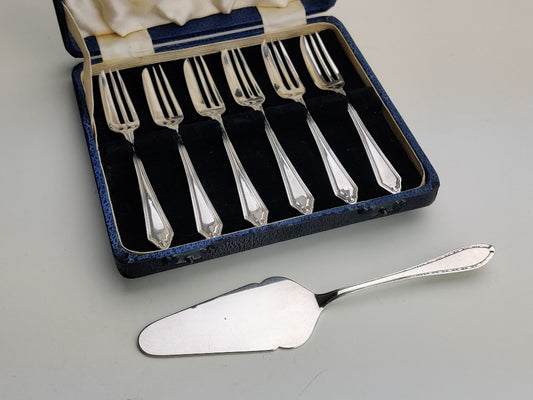 vintage pastry forks & server