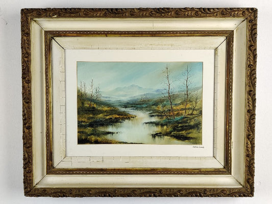 Oil painting highland scene