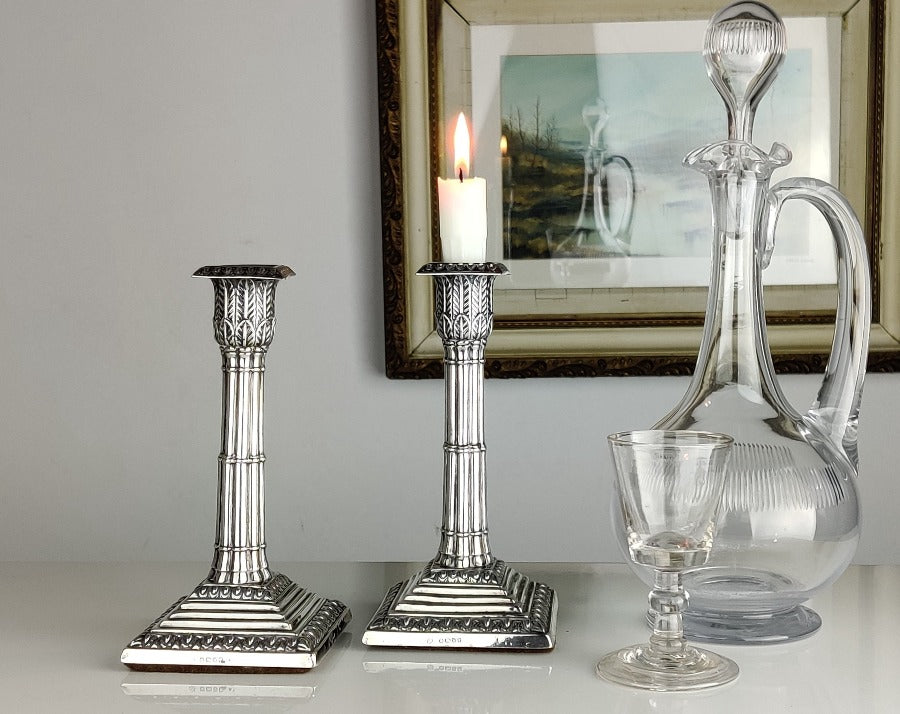 solid silver candlesticks