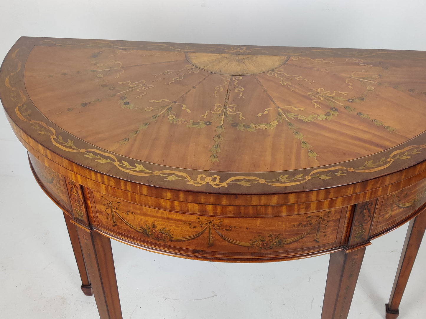 Satinwood Demi Lune Card Table