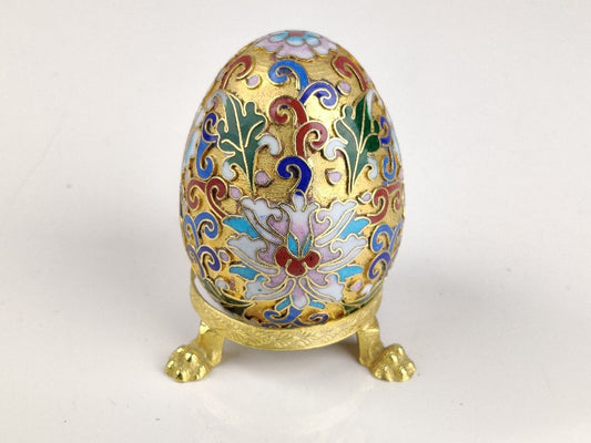 champleve cloisonne Chinese vintage egg
