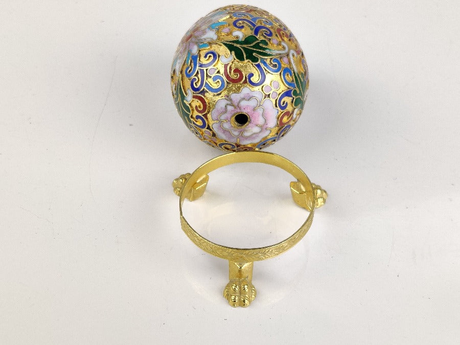 Champleve Cloisonne Egg on Stand